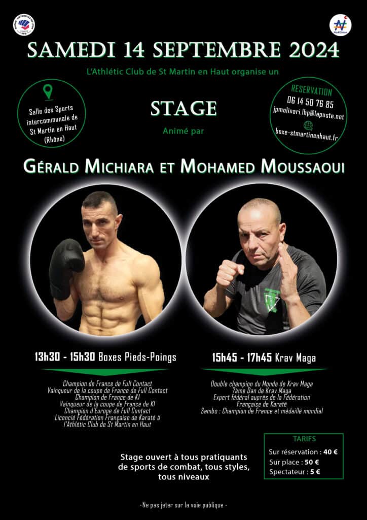 Stage du 14 septembre 2024 animé par Gérald Michiara et Mohamed Moussaoui